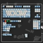 Whimsical Artistic Collage Lazy Fox Keycaps full set, crafted from premium PBT+PC, beautifully displayed to highlight the playful design.