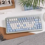 Detailed gallery of the Whimsical Artistic Collage Lazy Fox Keycap Set, showing various angles, the charming lazy fox design, and premium PBT+PC quality.