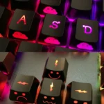 Lightning Cloud Movement Control Keycaps, featuring the unique glowing character design on translucent ABS for vibrant RGB light.