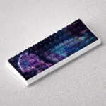 Iconic Lucy Cyberpunk Edgerunners anime keycaps set for mechanical keyboards, displaying its vibrant neon-noir aesthetic and intricate character art.