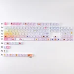 Whimsical luminous Macaron Keycap set showcasing sparkling crystal jelly gradients. These pastel keycaps brighten any mechanical keyboard setup.