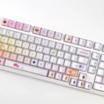 Whimsical Luminous Macaron Crystal Jelly Gradient Keycaps Set gallery. Pastel hues transition smoothly across sparkling translucent caps.