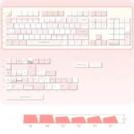 Magical Ethereal frosted translucent keycap set from multiple angles, showcasing their artistic foggy design and diffused light for unique minimalist keyboard.