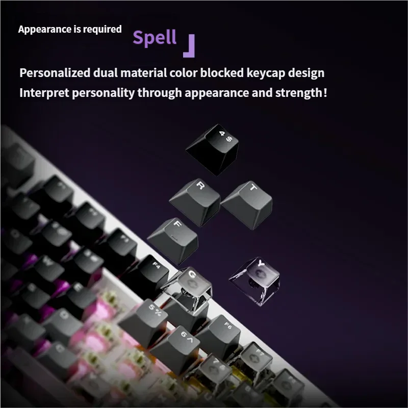 5075 V3 Magnetic Gaming Keyboard. Sleek black transparent design, ultra-responsive magnetic switches, and gasket-mounted precision optimize your setup.