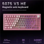 5075 V3 Magnetic Gaming Keyboard. Sleek two-tone black transparent design, ultra-responsive switches, and gasket-mounted precision.