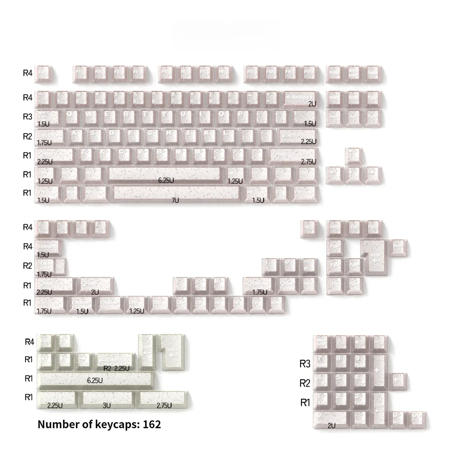 Ethereal shimmering translucent magnetic keycaps set showcasing jade elegance, beautifully displayed on a keyboard, highlighting their crystal-like glow art.