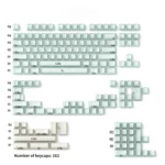 Close-up of ethereal shimmering translucent magnetic keycaps set showcasing their unique jade-like glow and premium PBT+PC blend.