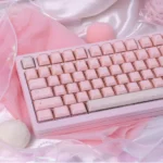 Ethereal Shimmering Translucent Magnetic Keycaps full set, presented from various angles, revealing their glittering jade elegance and crystal design.