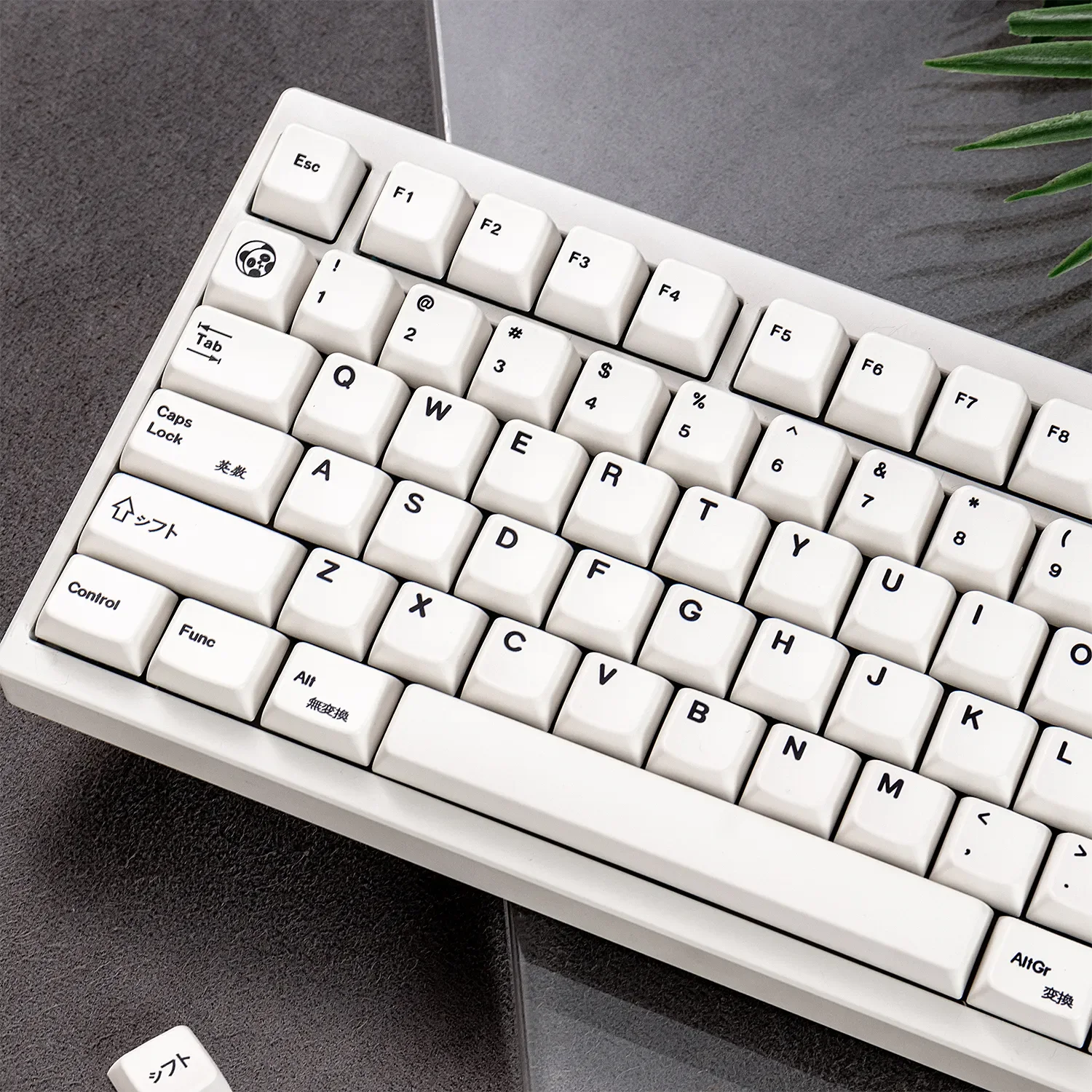Diverse views of the Refreshing Minimalist White Keycap Set, highlighting their serene MDA profile and clean design for peak performance.