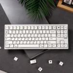 Refreshing minimalist white Magnetic Switch Keycaps Set featuring a serene MDA profile, designed for premium typing performance and a clean aesthetic.