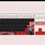 Exclusive Makima Chainsaw Man PBT backlit keycap set. Iconic character art with translucent design enhances the dark anime aesthetic for enthusiasts.