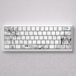 Elegant PBT keycaps set featuring Miyazono Kaori in a captivating black and white line art style, ideal for anime keyboard enthusiasts.