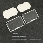 Premium anodized black modular aluminum wrist rest displaying its split design for enhanced ergonomic comfort with mechanical keyboards.