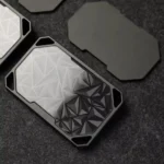 Explore the versatile anodized black modular aluminum wrist rest, highlighting its ergonomic comfort and premium split design for mechanical keyboard.