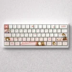 Monogatari Keycaps set showcasing Nadeko Sengoku PBT dye-sub design from various angles, highlighting the elegant anime character art.