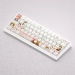 Monogatari Keycaps Set: Nadeko Sengoku PBT dye-sub custom set. Gallery view highlighting elegant monochromatic anime art and durable PBT texture.