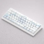 A complete 98-piece set of Miku Nakano Keycap Set, featuring translucent, side-engraved characters for backlit mechanical keyboards.