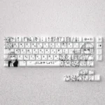 Artistic Nishimiya Shoko keycaps set featuring durable PBT dye-sublimation with iconic A Silent Voice anime scenes, an exclusive Cherry profile set.