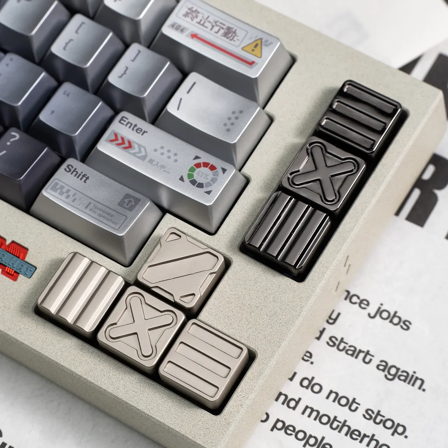 Nuclear Cube Series Keycaps showcasing its industrial geometric design, premium alloy construction.