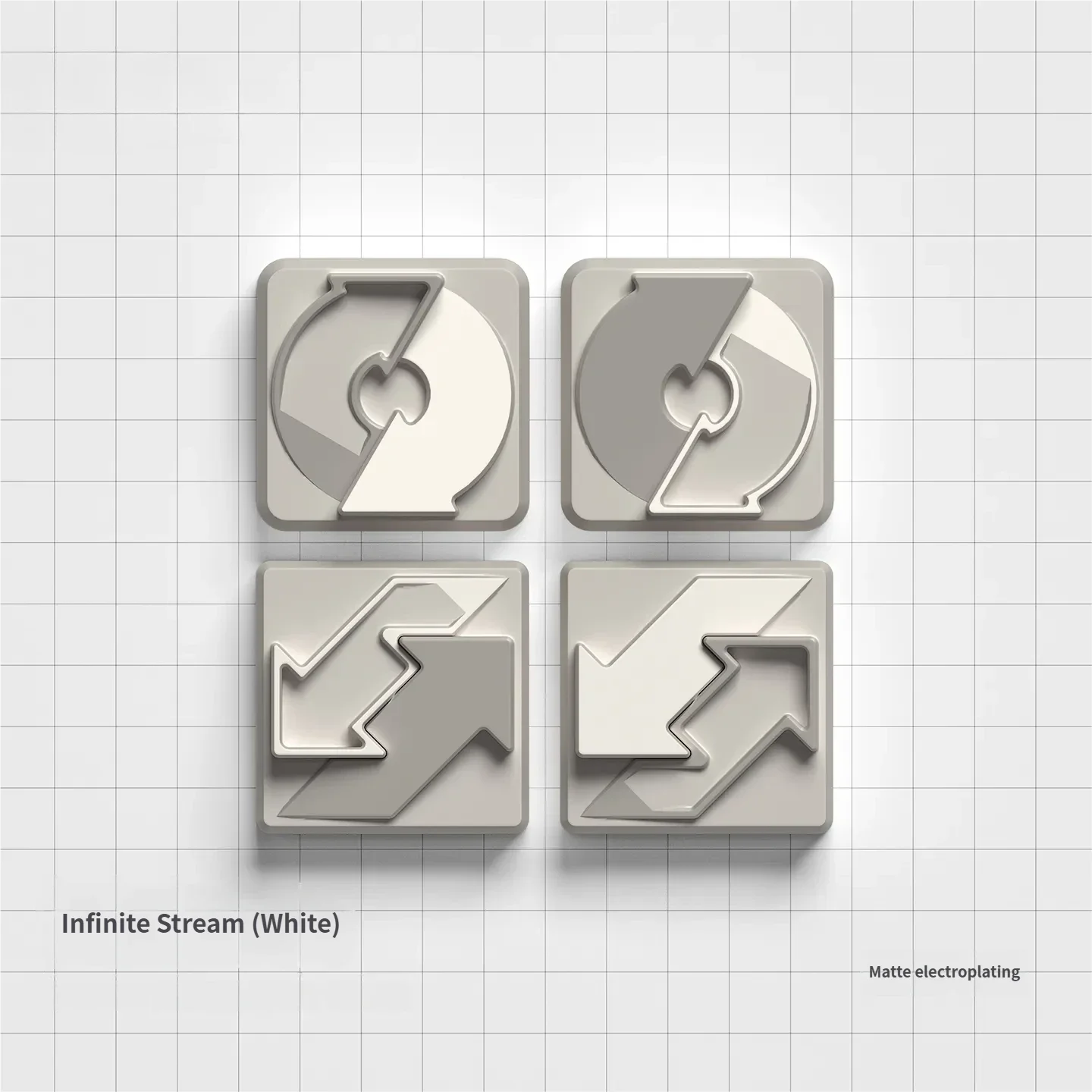 Nuclear Cube Series Keycaps, expertly displaying its premium textured alloy and precise industrial geometric design with contrasting.