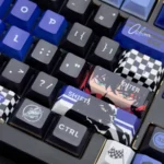 Close-up gallery views of the exclusive Osborn Keycaps: Light & Night Set, showcasing their elegant, character-inspired design from various premium angles.