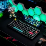 Playful CherryBomb PBT keycaps set gallery: durable Cherry dye-sub set. Crisp white aesthetic with energetic color pops for mechanical keyboards.