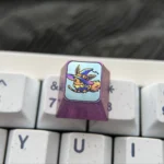 Premium titanium Pokemon Halloween keycap featuring Pikachu in a charming pumpkin costume, vibrant and intricately detailed for ESC.