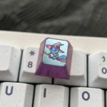 Vibrant titanium Pokemon Halloween keycap featuring a playful Vampire Pikachu in intricate detail for custom ESC.