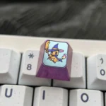 Premium titanium Pokemon Halloween ESC keycap, a vibrant collectible featuring an intricately detailed Gengar in a playful ghost costume.