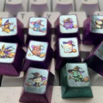 Premium Titanium Pokemon Halloween ESC keycap, a vibrant anime-style collectible with intricate metallic details for custom keyboards.