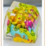 Exquisite hand-sculpted Pokemon Hoopa keycap, vibrantly detailed and anime-accurate, a collectible artisan piece for mechanical keyboards.