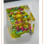 Detailed hand-sculpted Pokemon Hoopa artisan keycap with a vibrant, anime-authentic character, presented in exquisite collectible figurine style.