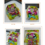 Gallery of the exquisite hand-sculpted Pokemon Hoopa keycap from various angles, revealing intricate anime-accurate details for mechanical keyboards.