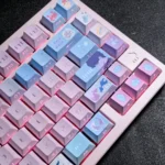 Rafayel Keycap Set: a detailed view of the exclusive double-shot PBT keycaps, showcasing elegant character-inspired motifs.