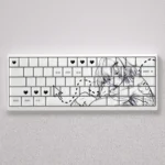 This 98-key Rasaki PBT keycap set features an Cherry profile and side-printed translucent legends, perfect for backlit mechanical keyboards.