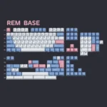 Vibrant blue and white Rem Re:Zero maid PBT dye-sub keycaps set base set, an exclusive anime aesthetic for your keyboard.