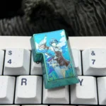 Exclusive Rem Titanium Alloy Enter keycap from Re:Zero, featuring vibrant anime character art on a polished, durable titanium canvas.