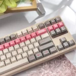 Gallery of Retro Flooding Series Cherry Keycap Set, emphasizing their vintage PBT durability and crisp legends for custom keyboards.