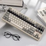 Retro Flooding Series Cherry Keycap Set. Gallery shows vintage aesthetic, crisp legends, premium build for custom mechanical keyboards.