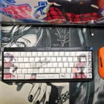 Whimsical Rikka keycaps set a vibrant product gallery, showcasing the side-printed Takanashi Rikka art and brilliant shine-through PBT legends from var