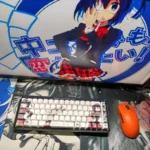 Whimsical Rikka keycaps set display vibrant Takanashi Rikka anime art. Multiple views highlight crisp side-printed legends and brilliant shine-through PBT