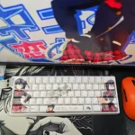 Vibrant Whimsical Rikka Keycap Set featuring Takanashi Rikka art, side-printed legends, and bright shine-through PBT for a playful look.