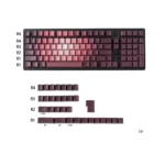 Artistic luminous rose keycaps set showcasing a beautiful pink and green floral gradient, designed for captivating RGB side-illumination.