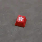 Multiple views of the Glowing Sakura ESC keycap, revealing its elegant cherry blossom design, premium backlit ABS, and tranquil RGB illumination.