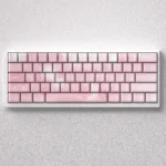 Elegant Sakura PBT dye-sub keycaps set featuring exquisite five-sided cherry blossom designs. Durable, serene, and artistic Japanese floral set.