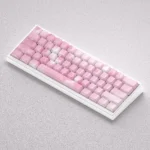 Elegant Sakura PBT side-lit keycaps Set displayed from various angles, highlighting exquisite cherry blossom artistry and clean legends for mechanical keyboard.