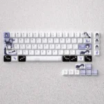 Elevate your keyboard with Sakurajima Mai keycaps set. Premium PBT set features elegant anime art and cool blue-grey aesthetic.