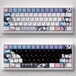 Exclusive Sankarea Keycap Set showcasing ethereal anime character art with dark gothic charm on a premium black PBT base for custom mechanical keyboards.