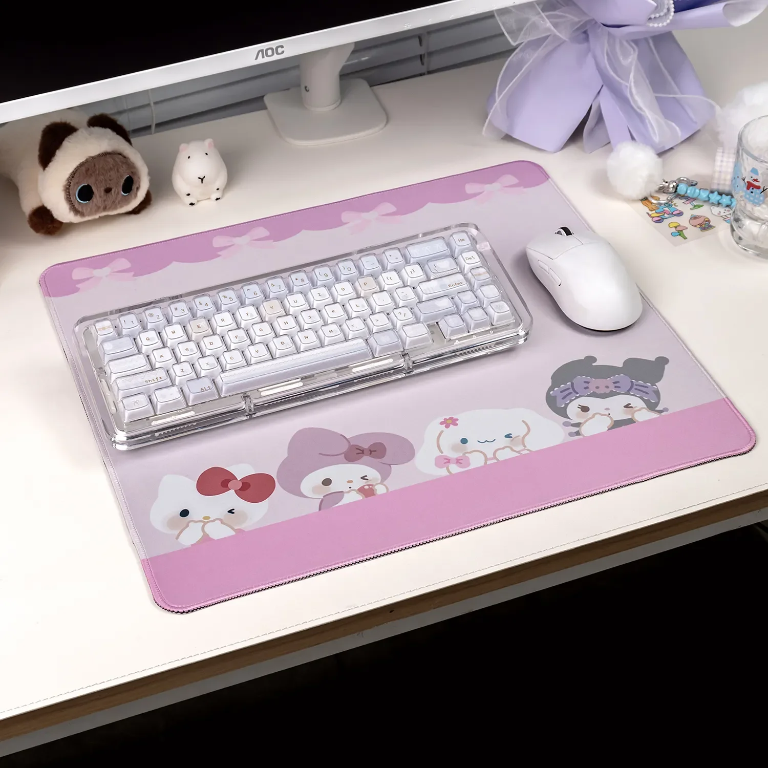 Sanrio mouse pad gallery showcasing vibrant, adorable characters and a smooth surface for joyful gaming and precise office work.