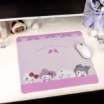 Explore the Sanrio mouse pad from various angles, showcasing its vibrant characters and smooth surface, perfect for joyful gaming.